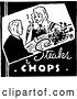 Vector Clip Art of Retro Dining Couple and Steaks and Chops Text by BestVector