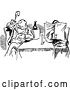 Vector Clip Art of Retro Dining Couple Reading and Smoking by Prawny Vintage