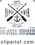 Vector Clip Art of Retro Distressed Navy Anchor and Paddle Designs with Letters and Numbers by BestVector