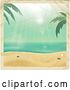 Vector Clip Art of Retro Distressed Photo of a Tropical Beach with Stains by Elaineitalia