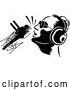 Vector Clip Art of Retro Dj or Singer with a Microphone by Frisko