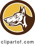 Vector Clip Art of Retro Doberman Dog Face in Profile in a Circle by Patrimonio