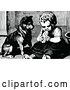 Vector Clip Art of Retro Dog Watching a Girl Eat by Prawny Vintage