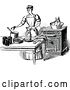 Vector Clip Art of Retro Domestic Housewife Canning by Prawny Vintage