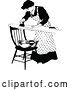 Vector Clip Art of Retro Domestic Housewife Ironing Laundry by Prawny Vintage