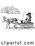 Vector Clip Art of Retro Donkey Pulling People in a Cart by Prawny Vintage