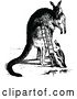 Vector Clip Art of Retro Duck Climing a Kangaroo Ladder by Prawny Vintage