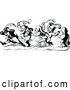 Vector Clip Art of Retro Dwarfs in a Chase by Prawny Vintage