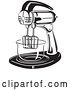 Vector Clip Art of Retro Electric Mixer in a Kitchen by Andy Nortnik