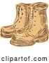 Vector Clip Art of Retro Engraved or Sketched Pair of Boots by Patrimonio