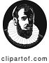 Vector Clip Art of Retro Engraved or Woodcut Styled Bust of Henry Hudson in by Patrimonio