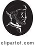Vector Clip Art of Retro Engraved or Woodcut Styled Bust Portrait of Jacques Cartier, French Explorer, in by Patrimonio