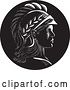 Vector Clip Art of Retro Engraved or Woodcut Styled Profile Bust of Minerva or Menrva, the Roman Goddess of Wisdom, in by Patrimonio