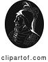Vector Clip Art of Retro Engraved or Woodcut Styled Profile Bust Portrait of Vasco Nunez De Balboa, Spanish Explorer, in a by Patrimonio