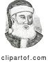 Vector Clip Art of Retro Engraved Santa Face by Patrimonio