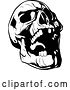 Vector Clip Art of Retro Evil Skull Tilting Its Head Back and Laughing by Lawrence Christmas Illustration