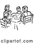 Vector Clip Art of Retro Family Eating Supper at a Table in by Picsburg