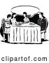 Vector Clip Art of Retro Family Talking at the Dinner Table in by Andy Nortnik