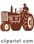 Vector Clip Art of Retro Farmer on a Tractor by Patrimonio