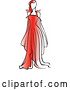 Vector Clip Art of Retro Fashion Model in a Red Dress 1 by Vector Tradition SM