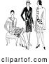 Vector Clip Art of Retro Fashionable Ladies by Prawny Vintage