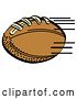 Vector Clip Art of Retro Fast Brown Leather American Football Speeding Through the Air During a Game by Andy Nortnik