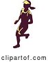 Vector Clip Art of Retro Female Marathon Runner in Yellow and Purple by Patrimonio