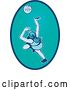 Vector Clip Art of Retro Female Volleyball Player Logo by Patrimonio