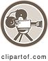 Vector Clip Art of Retro Film Movie Camera in a Circle by Patrimonio