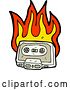 Vector Clip Art of Retro Flaming Cassette Tape by Lineartestpilot
