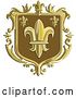 Vector Clip Art of Retro Fleur De Lis Coat of Arms Shield by Patrimonio