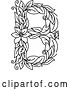 Vector Clip Art of Retro Floral Capital Letter B with a Flower by Vector Tradition SM