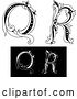 Vector Clip Art of Retro Floral Letter Q and R by Vector Tradition SM