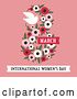 Vector Clip Art of Retro Floral March 8th International Women's Day Design with a Dove on Pink by Elena
