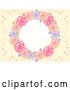 Vector Clip Art of Retro Floral Wreath Frame on Pastel Yellow by BNP Design Studio