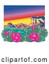 Vector Clip Art of Retro Flowering Cactus Plants in the Grand Canyon Desert by Andy Nortnik
