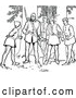 Vector Clip Art of Retro Forest Men Talking by Prawny Vintage