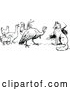 Vector Clip Art of Retro Fox Turkey and Birds by Prawny Vintage