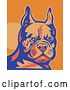 Vector Clip Art of Retro French Bulldog in Blue and Orange by Patrimonio