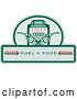 Vector Clip Art of Retro Fuel and Food Design with Crossed Gas Nozzles and Pump by Patrimonio