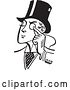 Vector Clip Art of Retro Gentleman Holding a Monocle to His Eye by BestVector