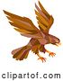 Vector Clip Art of Retro Geometric Brown Low Poly Peregrine Falcon Swooping for Prey by Patrimonio