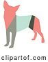 Vector Clip Art of Retro Geometric Colorful Profiled Chihuahua Dog by Cherie Reve