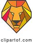 Vector Clip Art of Retro Geometric Low Polygon Male Lion Head by Patrimonio