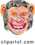 Vector Clip Art of Retro Geometric Low Polygon Styled Chimpanzee Face by Patrimonio