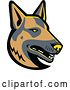 Vector Clip Art of Retro German Shepherd Dog Mascot Head by Patrimonio