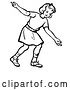 Vector Clip Art of Retro Girl After Releasing a Bowling Ball in by Picsburg
