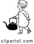 Vector Clip Art of Retro Girl Carrying a Kettle by Prawny Vintage