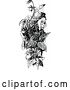 Vector Clip Art of Retro Girl Rose in a Bush by Prawny Vintage
