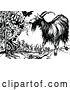 Vector Clip Art of Retro Goat Eating from an Ent Grape Vine by Prawny Vintage